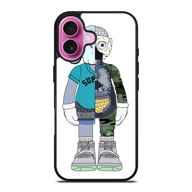 BEARBRICK X SUPREME X KAWS iPhone 16 Plus Case Cover