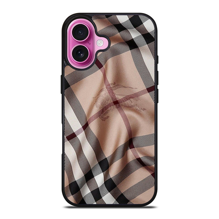 BURBERRY PATTERN FABRIC SCARF iPhone 16 Plus Case Cover