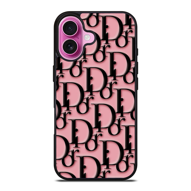CHRISTIAN DIOR LOGO BLACK PINK iPhone 16 Plus Case Cover