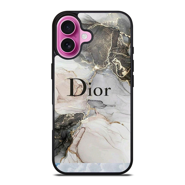 CHRISTIAN DIOR LOGO ICON ON MARBLE iPhone 16 Plus Case Cover CHRISTIAN DIOR LOGO ICON ON MARBLE iPhone 16 Plus Case Cover