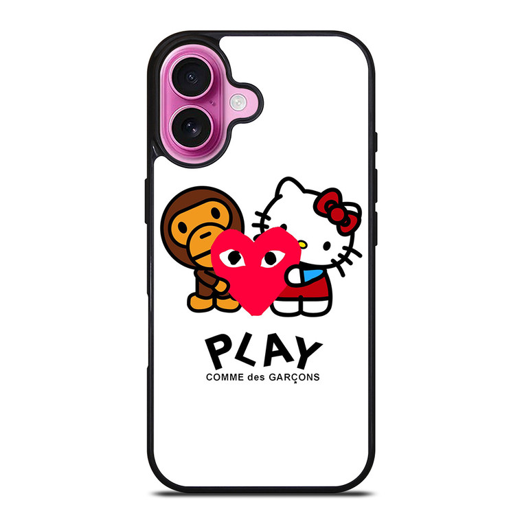 COMME DES GARCONS BAPE HELLO KITTY iPhone 16 Plus Case Cover COMME DES GARCONS BAPE HELLO KITTY iPhone 16 Plus Case Cover