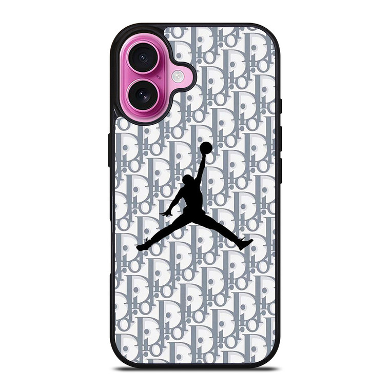 DIOR X AIR JORDAN LOGO iPhone 16 Plus Case Cover