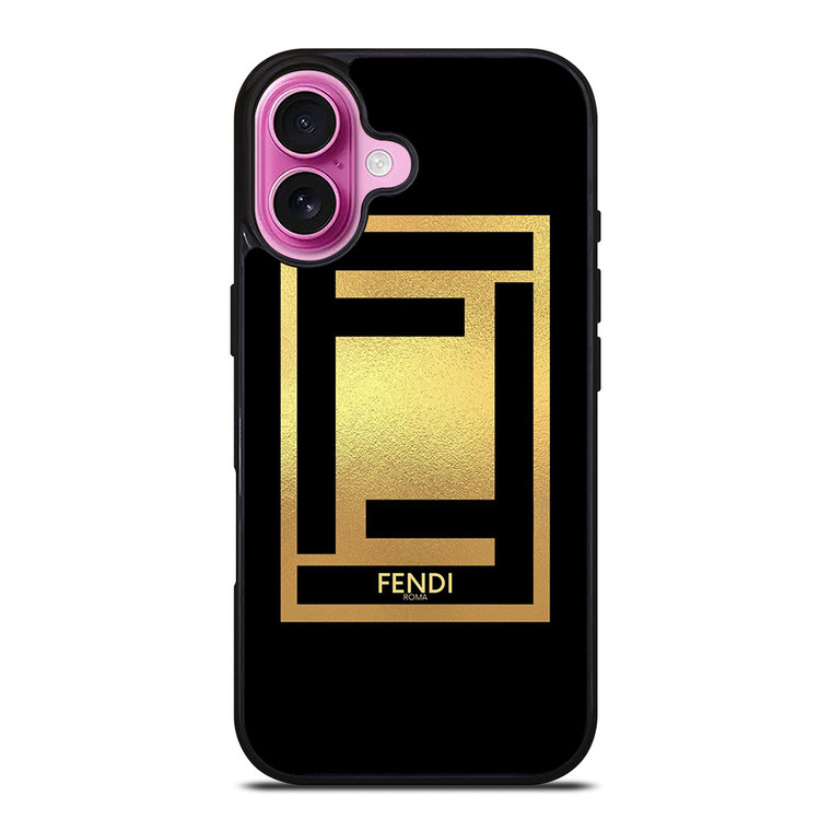 FENDI ROMA LOGO GOLD iPhone 16 Plus Case Cover