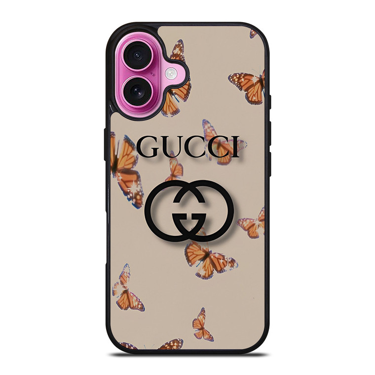 GUCCI LOGO BUTTERFLIES iPhone 16 Plus Case Cover