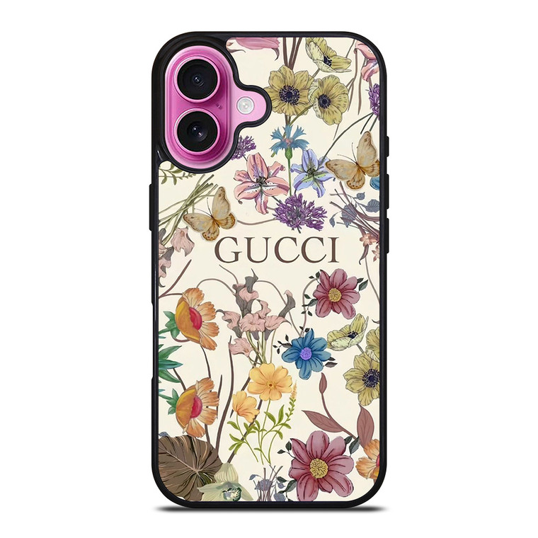 GUCCI LOGO FASHION FLOWERS iPhone 16 Plus Case Cover