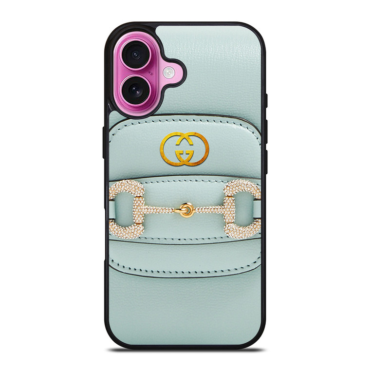 GUCCI LOGO LIGHT BLUE iPhone 16 Plus Case Cover