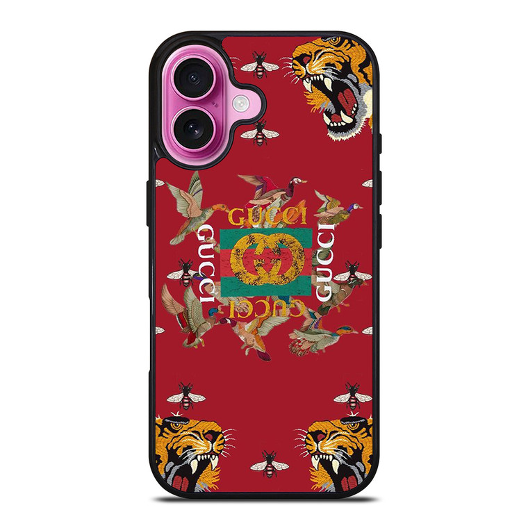 GUCCI LOGO TIGER BEE ICON iPhone 16 Plus Case Cover