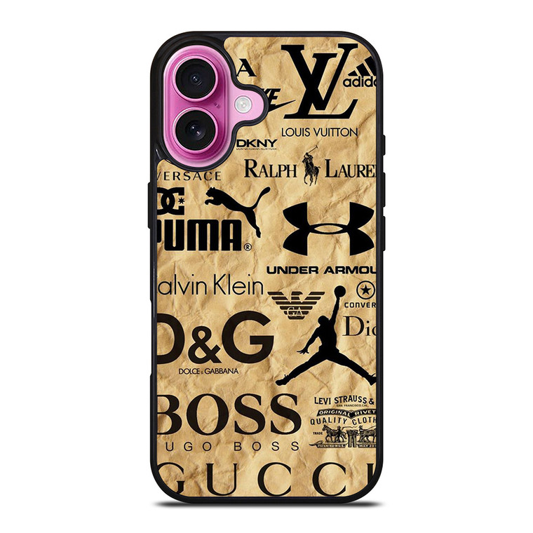GUCCI NIKE VERSACE LOUIS VUITTON LV DIOR GOLDEN LOGO iPhone 16 Plus Case Cover