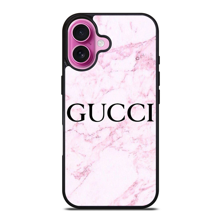 GUCCI PINK MARBLE iPhone 16 Plus Case Cover