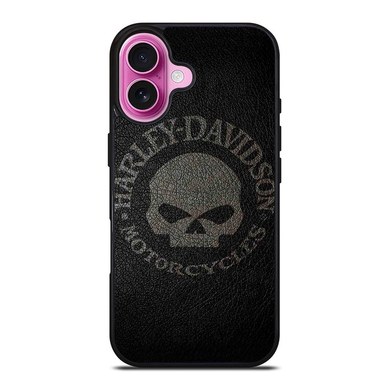 HARLEY DAVIDSON LOGO LEATHER iPhone 16 Plus Case Cover
