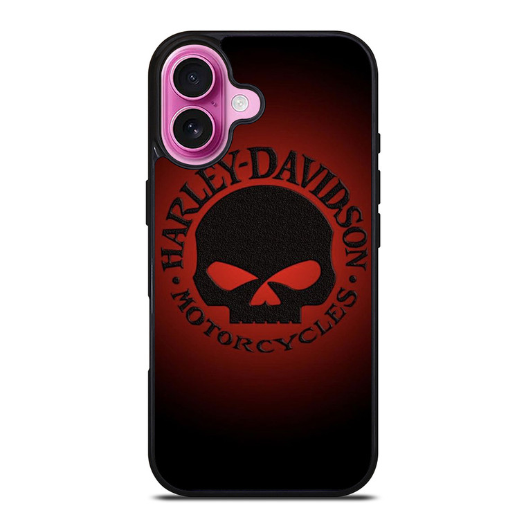 HARLEY DAVIDSON MOTORCYCLES COMPANY SKULL LOGO RED iPhone 16 Plus Case Cover