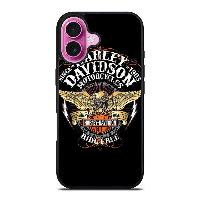 HARLEY DAVIDSON RIDE FREE iPhone 16 Plus Case Cover