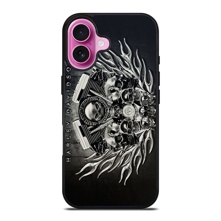 HARLEY DAVIDSON SKULL ENGINE iPhone 16 Plus Case Cover HARLEY DAVIDSON SKULL ENGINE iPhone 16 Plus Case Cover