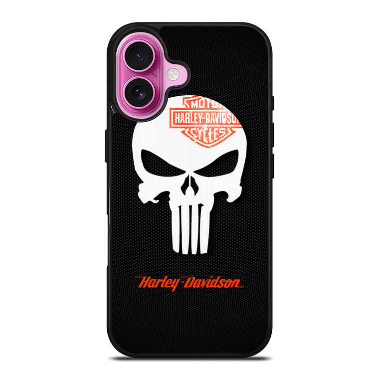 HARLEY DAVIDSON THE PUNISHER LOGO iPhone 16 Plus Case Cover HARLEY DAVIDSON THE PUNISHER LOGO iPhone 16 Plus Case Cover