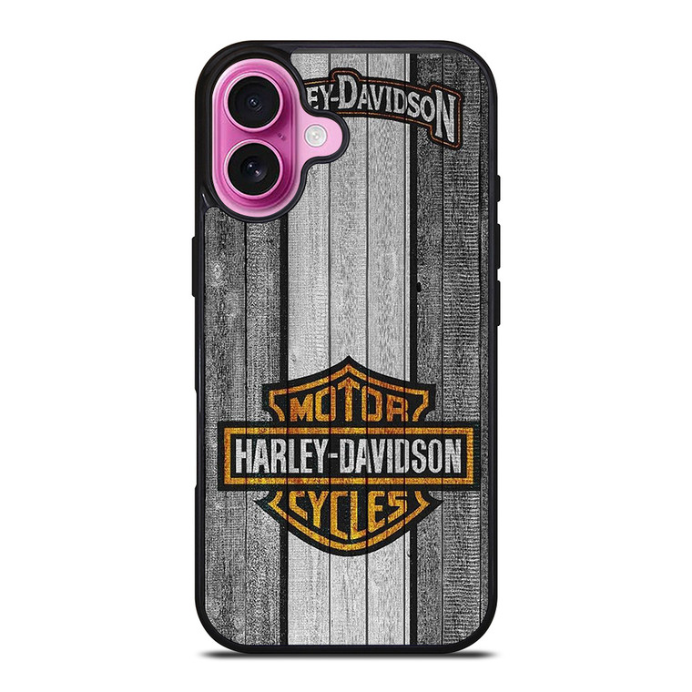 HARLEY DAVIDSON WOODEN LOGO iPhone 16 Plus Case Cover HARLEY DAVIDSON WOODEN LOGO iPhone 16 Plus Case Cover