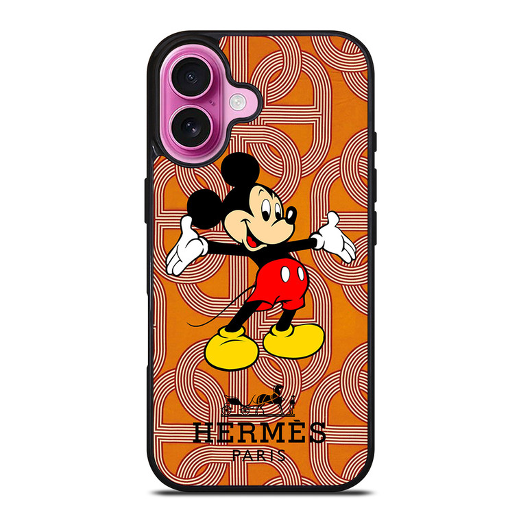 HERMES PARIS PATTERN MICKEY MOUSE DISNEY iPhone 16 Plus Case Cover