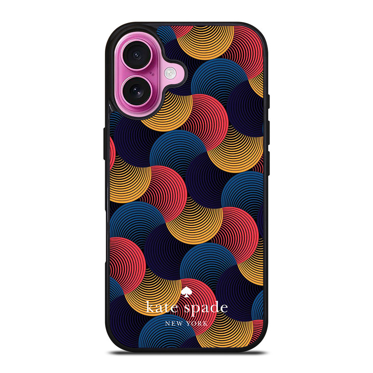 KATE SPADE NEW YORK CIRCULAR COLORFUL PATTERN iPhone 16 Plus Case Cover KATE SPADE NEW YORK CIRCULAR COLORFUL PATTERN iPhone 16 Plus Case Cover