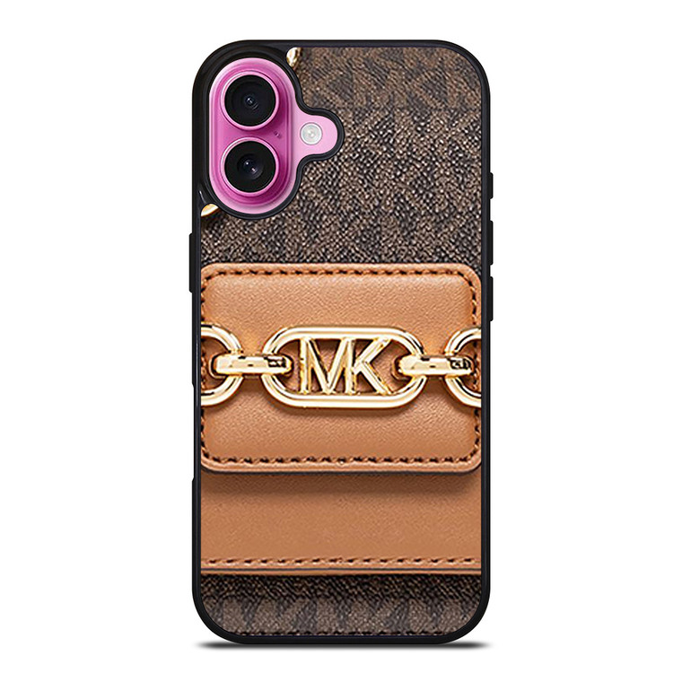 MICHAEL KORS MK LOGO BROWN SHOULDER BAG iPhone 16 Plus Case Cover MICHAEL KORS MK LOGO BROWN SHOULDER BAG iPhone 16 Plus Case Cover