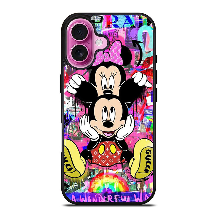 MICKEY MINNIE MOUSE DISNEY GUCCI PRADA OFF WHITE NIKE iPhone 16 Plus Case Cover MICKEY MINNIE MOUSE DISNEY GUCCI PRADA OFF WHITE NIKE iPhone 16 Plus Case Cover