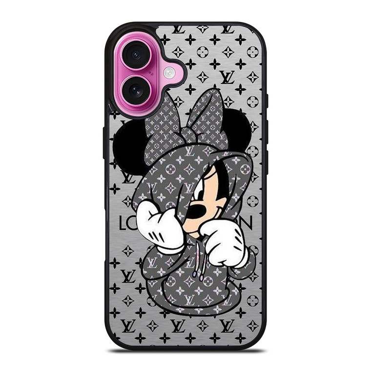 MINNIE MOUSE DISNEY FEAT LOUIS VUITTON LV GRAY iPhone 16 Plus Case Cover MINNIE MOUSE DISNEY FEAT LOUIS VUITTON LV GRAY iPhone 16 Plus Case Cover