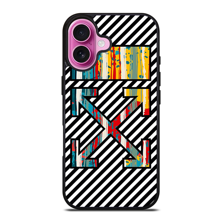 OFF WHITE LOGO COLORFUL ICON iPhone 16 Plus Case Cover