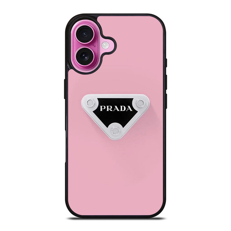 PINK PRADA LOGOEMBLEM iPhone 16 Plus Case Cover