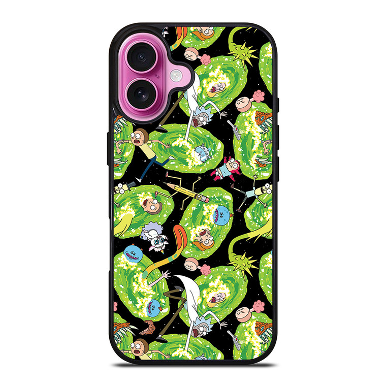 RICK AND MORTY PATTERN ALL iPhone 16 Plus Case Cover