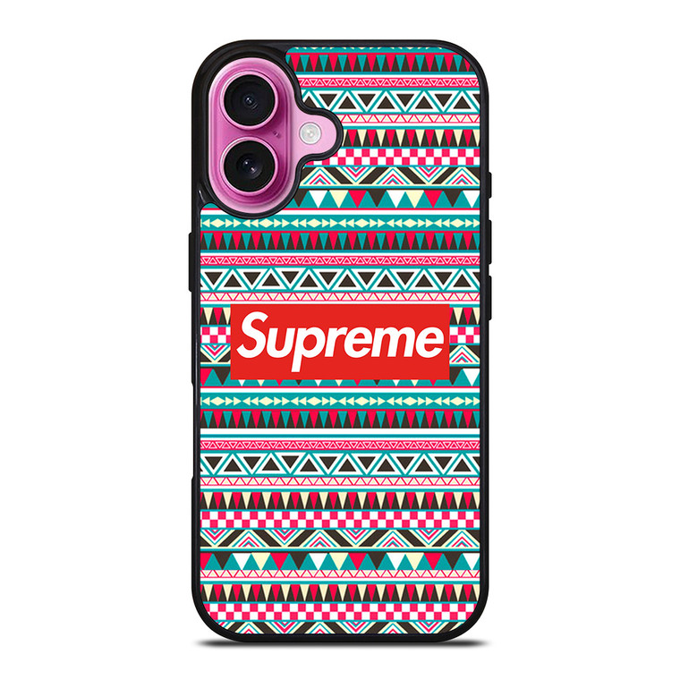 SUPREME AZTEC PATTERN iPhone 16 Plus Case Cover