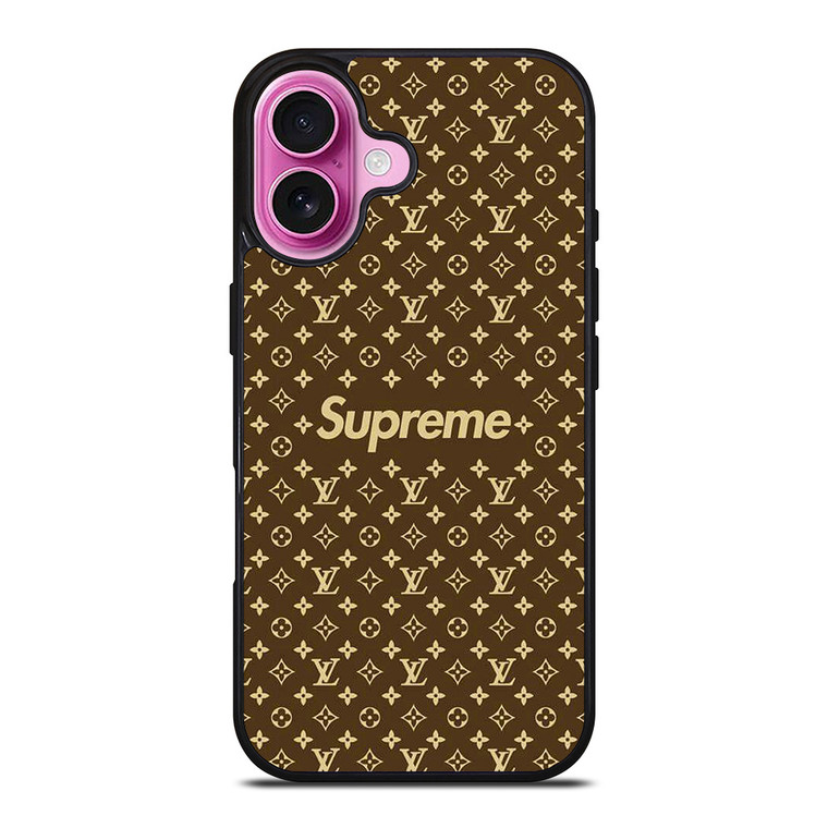 SUPREME BROWN PATTERN NEW iPhone 16 Plus Case Cover