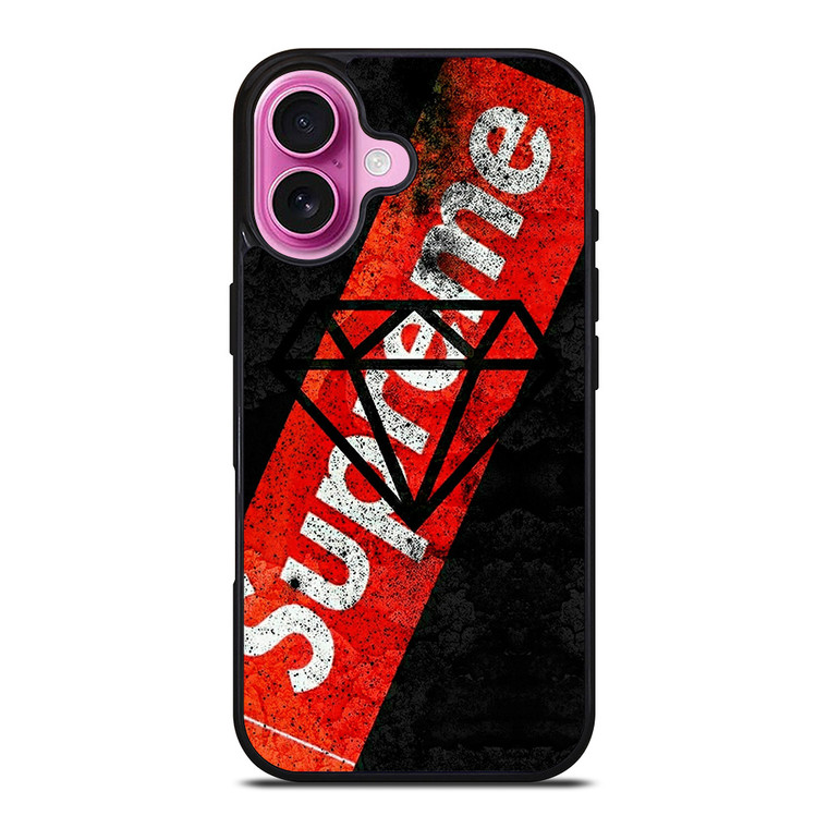 SUPREME DIAMOND SUPPLY CO BLACK iPhone 16 Plus Case Cover SUPREME DIAMOND SUPPLY CO BLACK iPhone 16 Plus Case Cover