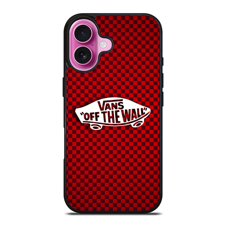 VANS OFF THE WALL SKATER RED CARBON iPhone 16 Plus Case Cover VANS OFF THE WALL SKATER RED CARBON iPhone 16 Plus Case Cover