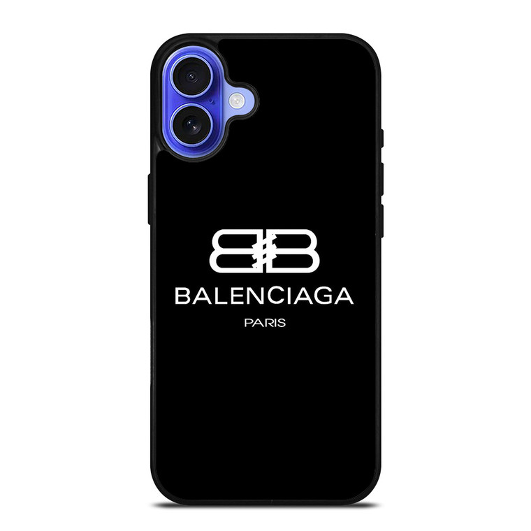BALENCIAGA PARIS LOGO BLACK iPhone 16 Case Cover