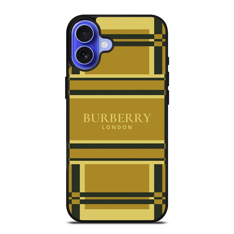 BURBERRY LONDON LOGO GOLD PATTERN iPhone 16 Case Cover