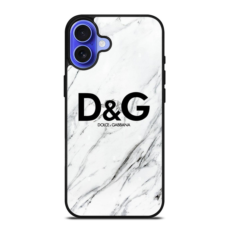 DOLCE AND GABBANA D&G LOGO MARBLE iPhone 16 Case Cover