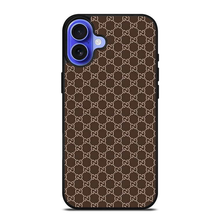 GUCCI BROWN PATTERN iPhone 16 Case Cover