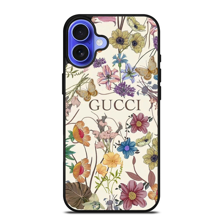 GUCCI LOGO FASHION FLOWERS iPhone 16 Case Cover