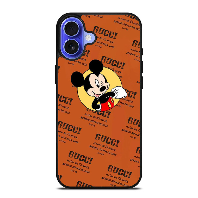 GUCCI LOGO PATTERN MICKEY MOUSE DISNEY SPRING SUMMER iPhone 16 Case Cover