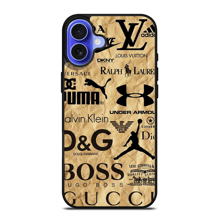 GUCCI NIKE VERSACE LOUIS VUITTON LV DIOR GOLDEN LOGO iPhone 16 Case Cover