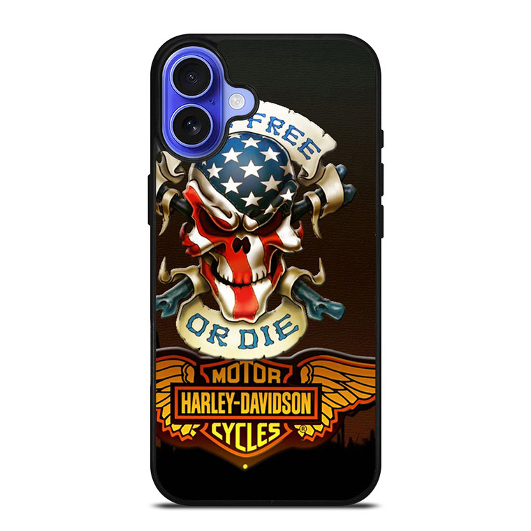 HARLEY DAVIDSON LIVE FREE OR DIE CF iPhone 16 Case Cover HARLEY DAVIDSON LIVE FREE OR DIE CF iPhone 16 Case Cover