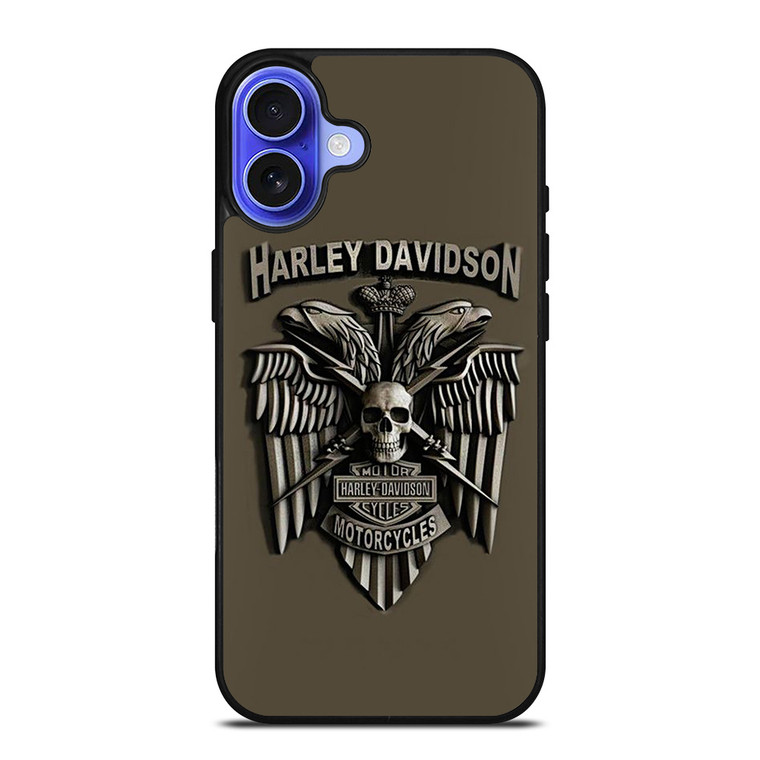 HARLEY DAVIDSON MOTORCYCLES LOGO METAL iPhone 16 Case Cover HARLEY DAVIDSON MOTORCYCLES LOGO METAL iPhone 16 Case Cover
