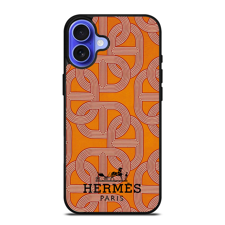 HERMES PARIS PATTERN iPhone 16 Case Cover