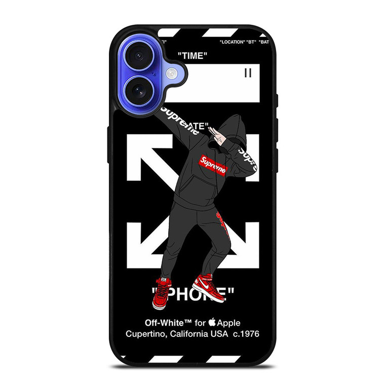 OFF WHITE DAB SUPREME iPhone 16 Case Cover