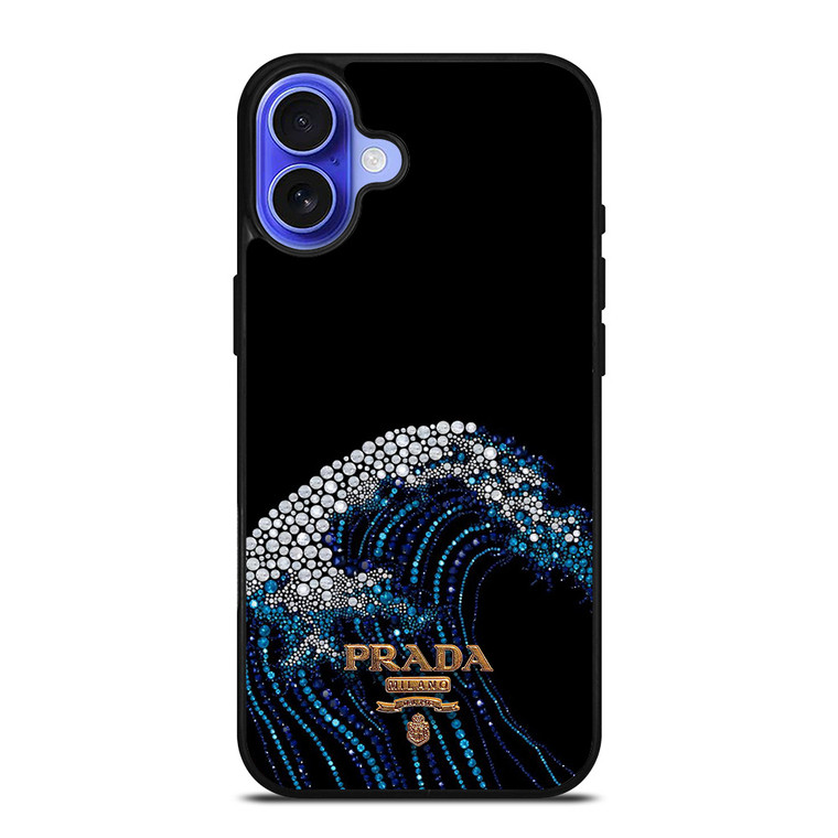 PRADA LOGO DIAMOND WAVE iPhone 16 Case Cover
