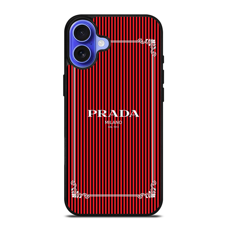 PRADA LOGO RED STRIPE iPhone 16 Case Cover