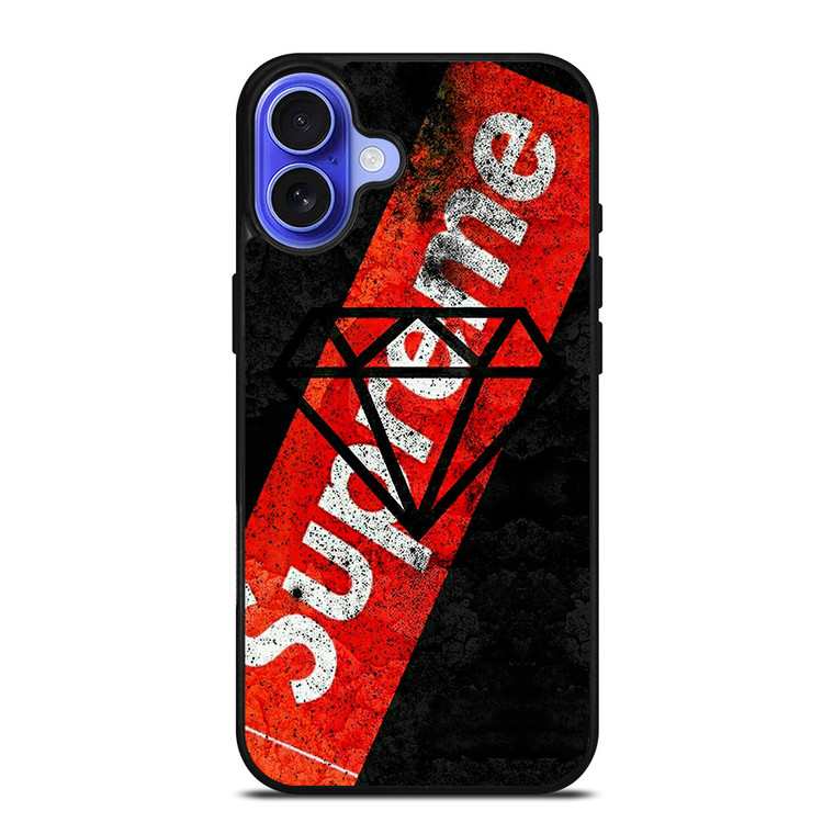SUPREME DIAMOND SUPPLY CO BLACK iPhone 16 Case Cover SUPREME DIAMOND SUPPLY CO BLACK iPhone 16 Case Cover