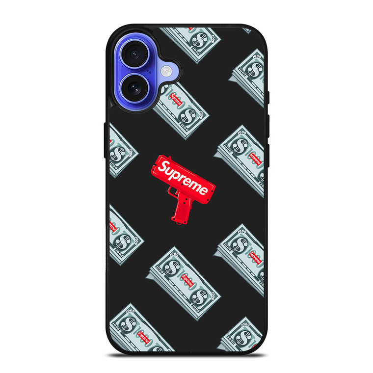 SUPREME MONEY GUN iPhone 16 Case Cover