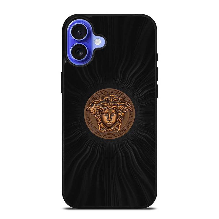 VERSACE LOGO EMBLEM GOLD BLACK ICON iPhone 16 Case Cover