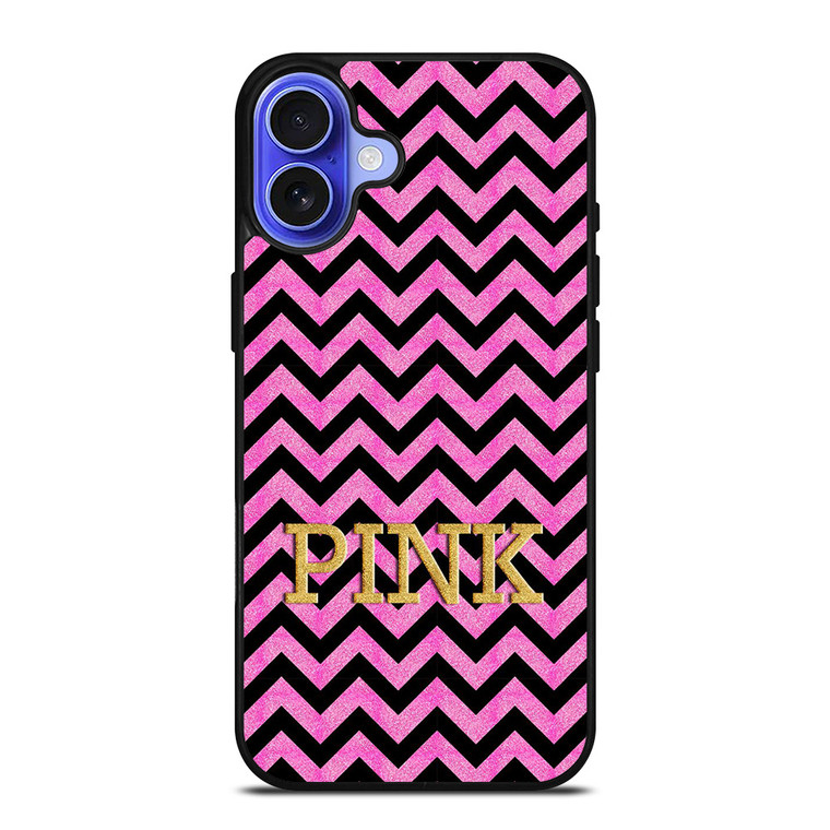 VICTORIA'S SECRET PINK CHEVRON iPhone 16 Case Cover VICTORIA'S SECRET PINK CHEVRON iPhone 16 Case Cover