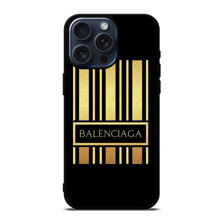 BALENCIAGA GOLD LOGO iPhone 15 Pro Max Case Cover
