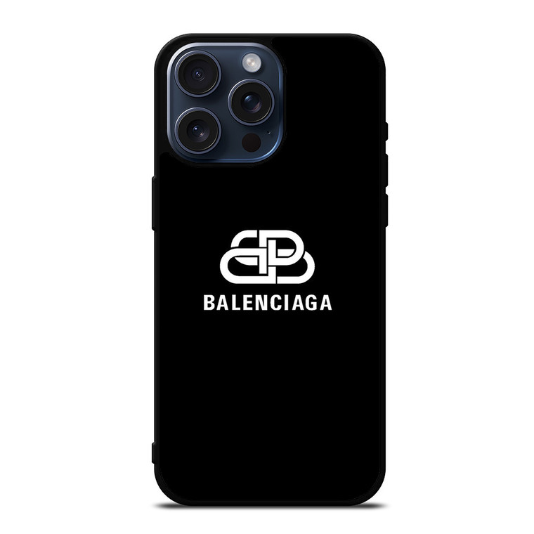 BALENCIAGA LOGO BLACK iPhone 15 Pro Max Case Cover